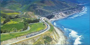 The Coast Starlight Train: The last leg of my journey. This train goes up the California and Oregon Coast