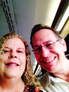 Me and Comedian Scott Thompson from "The Kids in the Hall" having breakfast on the Capitol Limited.