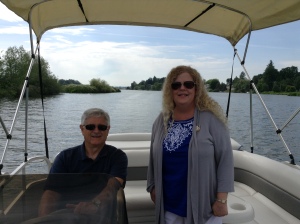 Me and my HS guidance counselor, Jeff Stevens on his boat on Fairview Lake, Fairview, OR. 